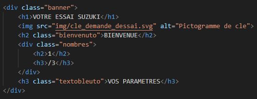 Extrait de code html